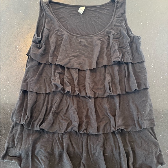 Black Ruffled Sun Moda Sleeveless Top - Picture 3 of 6